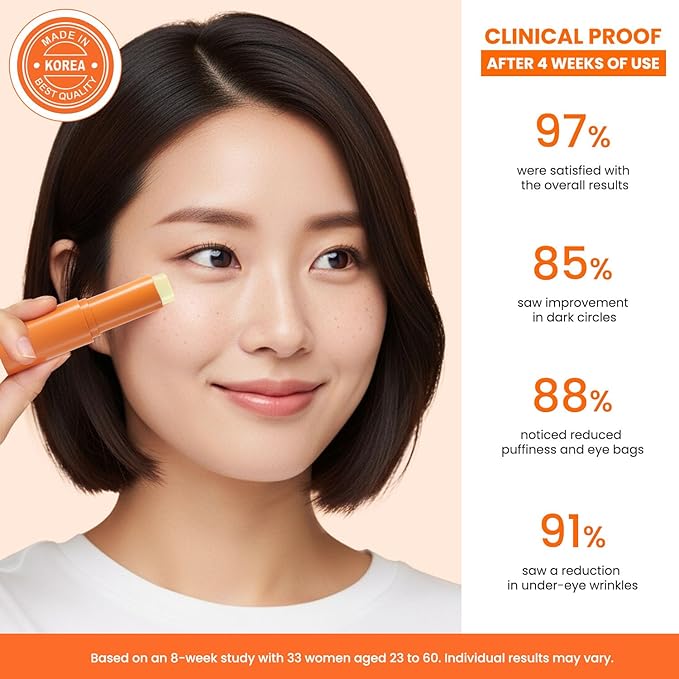 VELAMO ADVANCED Retinol Eye Balm Stick: Made in Korea, Upgraded 8-IN-1 Formula with Collagen, Niacinamide & Peptides – Under Eye Cream for Dark Circles, Puffiness & Wrinkles, 0.35oz/10g