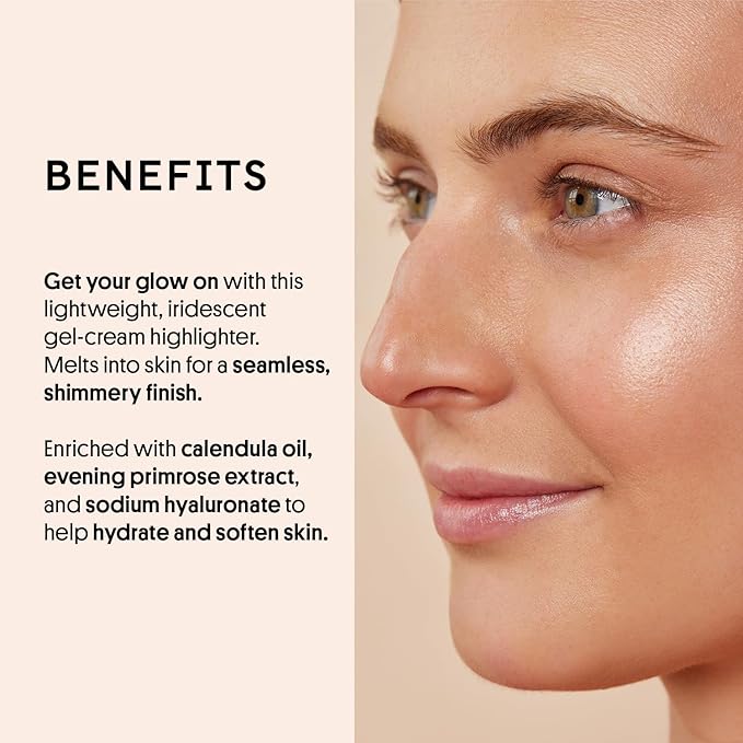 Winky Lux Cheeky Rose Liquid Highlighter, Gel Cream Blush Wand, Blendable & Buildable Pigment, Long Lasting Weightless, Moonlight