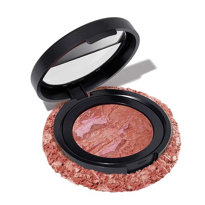 LAURA GELLER NEW YORK Baked Blush-n-Brighten Marbleized Blush - Pink Grapefruit Creamy Lightweight Satin Finish