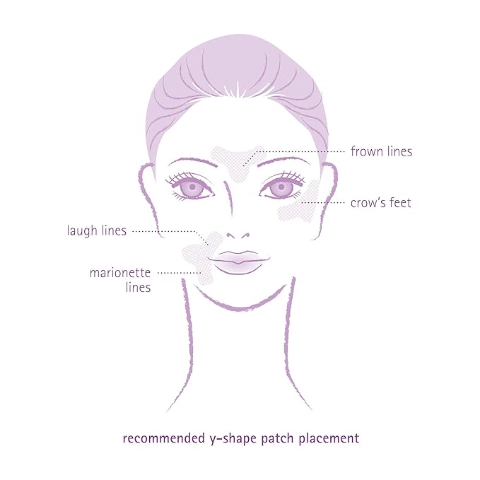 Toute Nuit Wrinkle Patches – Y Shape – Face Tape for Forehead, Between the Eyes & Around Mouth – Hypoallergenic Anti Wrinkle Patches – 20 Count, Made in USA