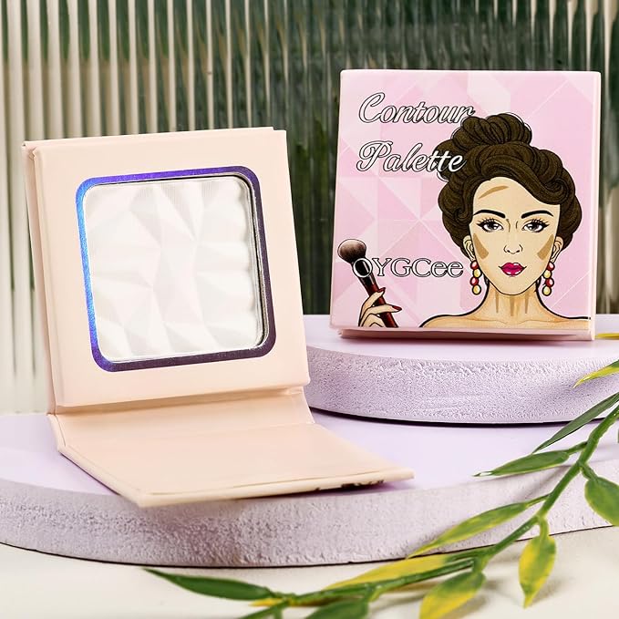 Matte White Highlight Contour Palette Bright,Mini Professional Matte Contouring Makeup Pallet for Face,Long Lasting Smooth Powder for Face,Convenient,Cruelty-Free & Vegan