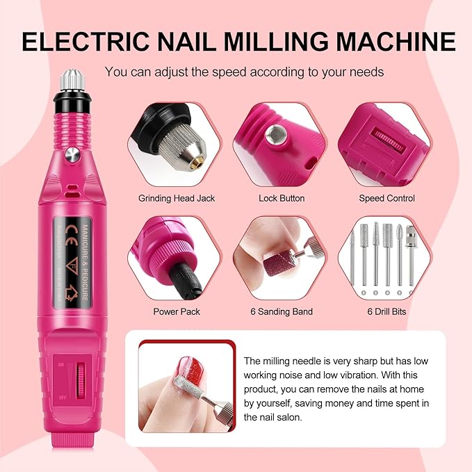 COSCELIA 53ps Gel Nail Polish Kit with U V light and Drill Starter Kit 35 Summer Colors Gel Polish 5pcs Top Base Coat LED Lamp Nail Art All Seasons Gel Manicure Kit Gifts for Women