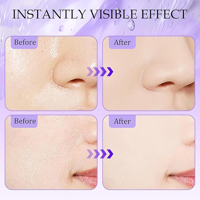 Chillab Lavender Matte Powder Oil Control Face Makeup Setting Powder, Chillab Polvo Compacto with Mini Powder Puff, for Silky Blurring Oil Control Long-Lasting Makeup