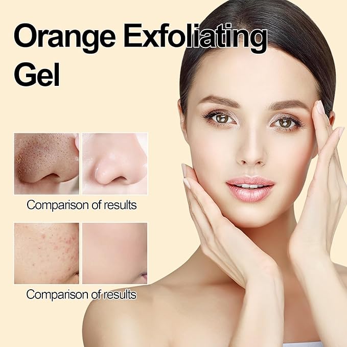 BROUYOUE Orange Exfoliating Gel Scrub for Face and Body Skin, Deep Cleansing Moisturizing Skin Orange Peeling Gel, Natural Orange Exfoliating Gel for All Types Skin (1pc)