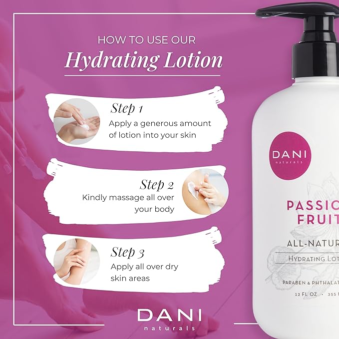 Naturals Hand & Body Lotion - Juicy Passion Fruit Scented, Deep Hydration for Dry & Dull Skin with Shea Butter, Aloe Vera & Vitamin E, Vegan, Paraben-Free, 12 Oz