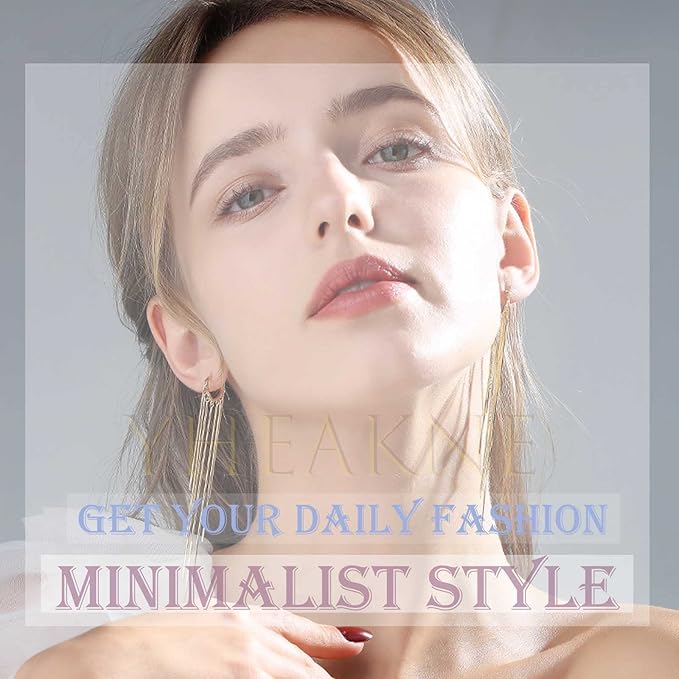 Rhinestone Tassel Ear Jacket Earrings Long Rhinestone Chain Earrings Silver Crystal Tassel Earrings Vintage Chandelier Chain Earrings Luxury Statement Earrings Jewelry for Women and Girls Gifts