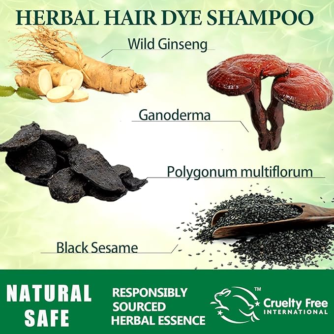 Instant Brown Hair Dye Color Shampoo 3 in 1 for Gray Hair Coverage - Herbal, Easy to Use, Long Lasting for Women & Men, 500Ml (Dark Brown)