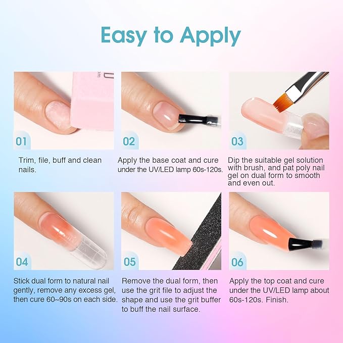 Poly Nail Gel Starter Kit -14 Colors + 75 Nail Art Accessories Kit, ROSALIND Neon Poly Extension Gel with Big UV Light 48W and Electric Nail Drill Starter Kit with Everything