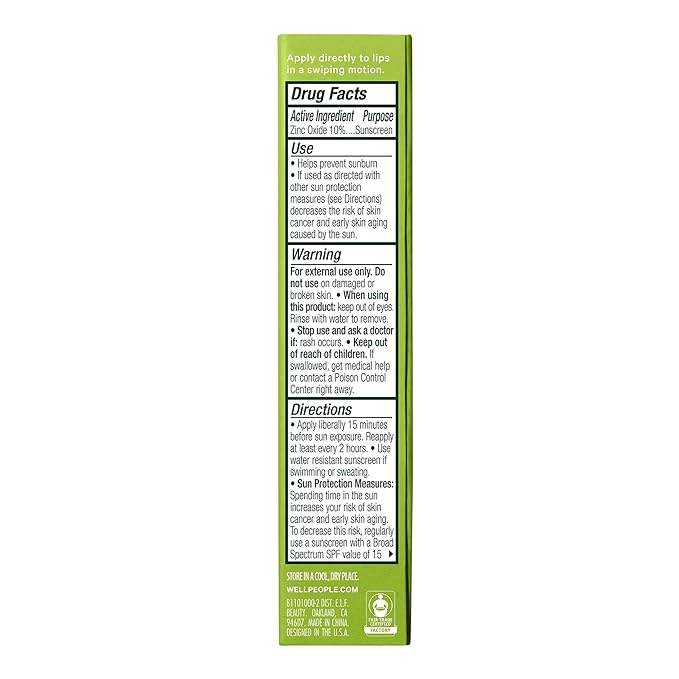 Well People Lip Butter SPF 15 Tinted Balm, Hydrating Lip Balm For Sun Protection & A Hint Of Color, Infused With Zinc, Vegan & Cruelty-free, Natural