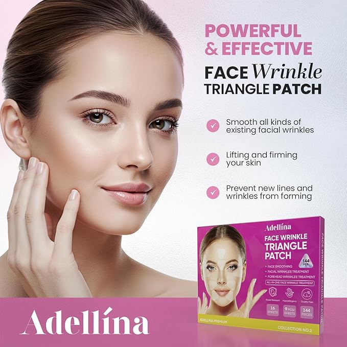 New Anti Facial Wrinkle Patches: Anti Wrinkle Patches Overnight - Smile Line Pathces - Facial Wrinkle Patche for Forehead, Smile Line, Under Eye 144 Pcs (1 Count (Pack of 144), Unscented)