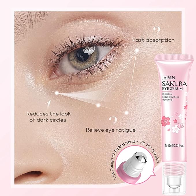 Skin Care Set Sakura Women Beauty Gift Sets Korean Skin Care Kit with Cleanser, Face Serum, Face Cream,Toner,Eye Cream,2Pcs Mud Mask - Skin Care Routine Kit for Women (SetC)