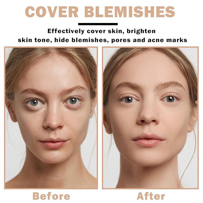 NVLEPTAP Airbrush Foundation Makeup Spray Silky Lightweight Full Coverage Foundation Face Air Cushion Foundation Set with Soft Makeup Brush - 03 Nude