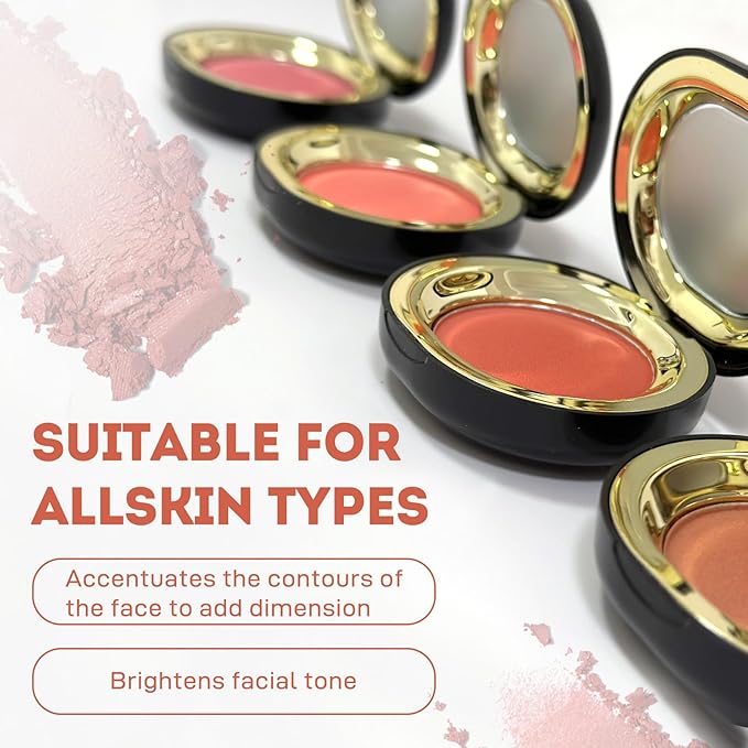 Face Blush for Cheeks Waterproof Smooth Creamy Formula, Matte Finish Buildable Lightweight Cream Blush Balm Create a Natural, Long Lasting Makeup Brightens Facial Radiance (Shy Pink)