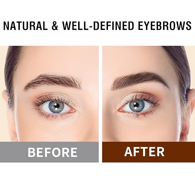 Music Flower Eyebrow Pencil, Liquid Eyebrow pen, Waterproof Brow Pen with Micro-Fork Tip, Fine Sketch Long Lasting Smudgeproof Microblading Pen - Chestnut