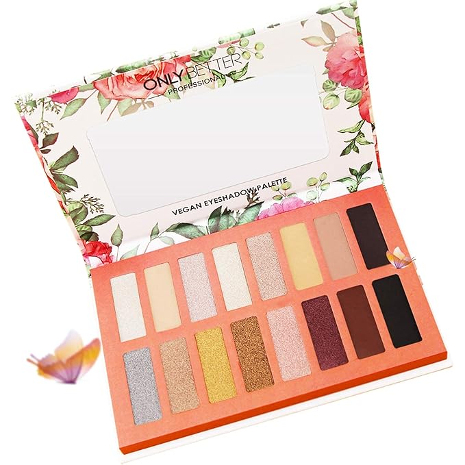 Vegan Eyeshadow Palette High Pigmented Brown Eyeshadow Palette Easy to Blend Color Fusion 16 Shades Metallic and Shimmer Nude Eyeshadow Palette Long Lasting Sweatproof and Waterproof