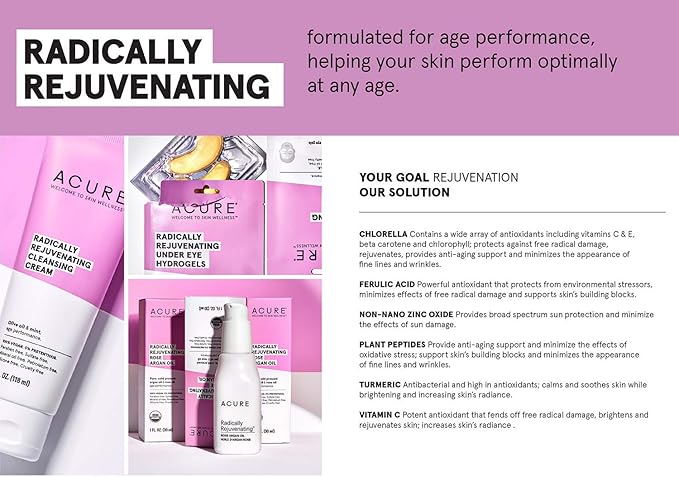 Acure Radically Rejuvenating Under Eye Hydrogel Mask, Provides Anti-Aging Support, & Silk Tree, Purple, Cucumber, 0.236 Fl Oz (Pack of 1)