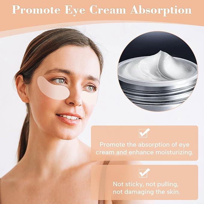 Reusable Silicone Eye Patches Mask Reduce Dark Circles Puffiness or Tired Eyes, 2 Refills Reusable Under Eye Patches for Adults Skincare Eye Treatment with Metal Eye Cream Applicator