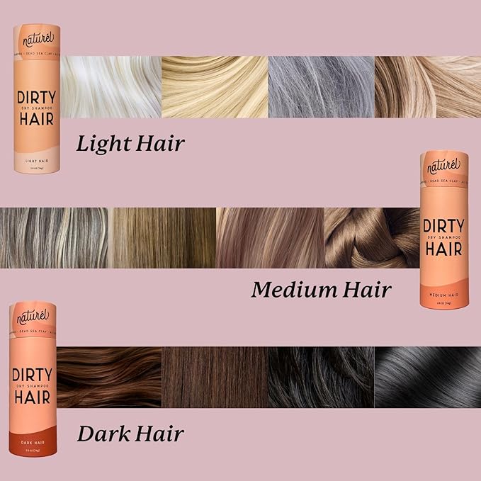 Naturel Volumizing Dry Shampoo Powder for Light Hair | Non-Aerosol | Made in USA | No Benzene, Vegan, Cruelty-Free | Grapefruit Essential Oil | 2.6 OZ Plastic-Free Packaging