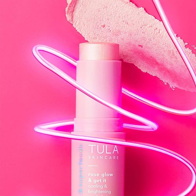 TULA Skin Care Eye Balm Rose Glow - Dark Circle Treatment, Instantly Hydrate and Brighten Undereye Area, Portable and Perfect to Use On-the-go, 0.35 oz.