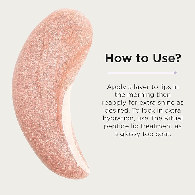 Côte Euphoria Peptide Lip Shine – Shimmery Sheer Nude Lip Gloss for Hydration & Shine – Vegan, Cruelty-Free, Anti-Aging with Shea Butter & Hyaluronic Acid – Long-Lasting, Smooth, Moisturizing Gloss