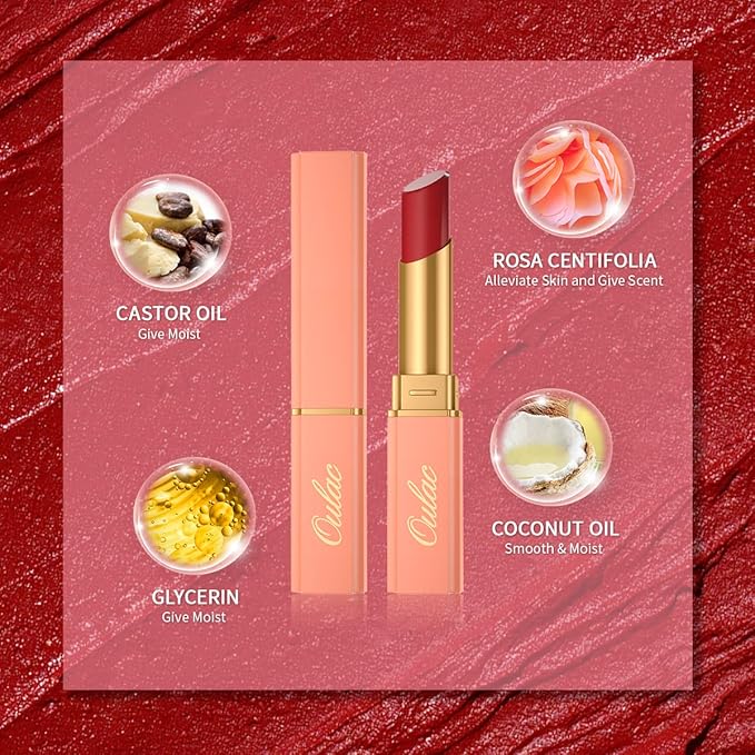 Oulac Violet Soft Matte Lipstick| Lipstick & Blush Duo| Velvet Smooth Lip Stick| Highly Pigmented & Misty Texture| Full Coverage Lip Stains Enriched with Rose Oil| Vegan & Clean Beauty| Y11