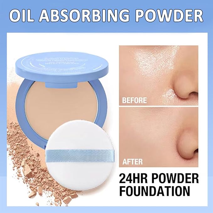 Maycheer Face Powder, Maycheer Lasting Waterproof Face Powder - Oil Absorbing Powder for Face, Lasting and Waterproof (02# NATURAL BEIGE, 0.35 Ounce)