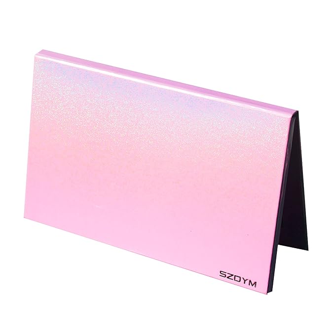 Empty magnetic palette with Mirror,Like a Book Fashionable and beautiful empty magnetic palette for Highlighters Lipstick Blush Powder Eyeshadows(pink)