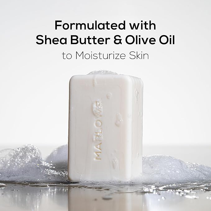 MARLOWE. No. 105 Bar Soap for Men 7 oz, Moisturizing Body Soap, Nourishing & Refreshing with Natural Extracts, Shea Butter, Olive Oil & Green Tea Extracts, Original Sage & Fir Scent