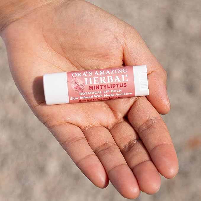 Natural Lip Balm, Herbal Infused, Mintyliptus Peppermint Eucalyptus, Calendula Lip Balm, Ora's Amazing Herbal