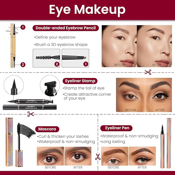 Makeup Kit for Women, Travel Makeup Kit, Makeup Full Kit for Beginners Teens Girls, Makeup Bundle Include 3 Matte & Shimmer Eyeshadow Palettes, Blush Palette, Lip Gloss Set, Concealer
