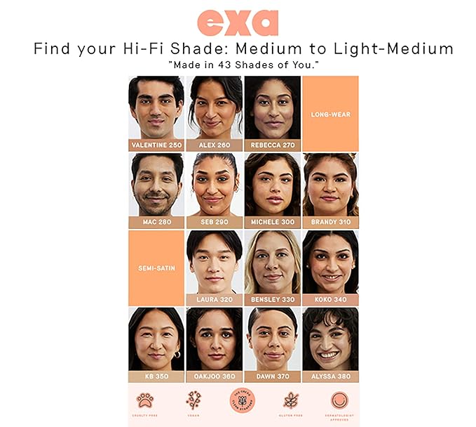 Exa Beauty - Natural High Fidelity Foundation | Clean, Vegan, Cruelty-Free Makeup (Soraya 220)