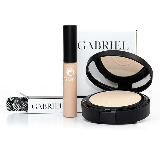 Gabriel Toolkit Concealer + Foundation | Organic, Clean Beauty Set + Cosmetic Travel Bag (Extra Light SET, 1)