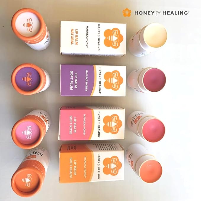 Lip Balm Moisturizer with Manuka Honey 15+ UMF, Coconut Oil, and Castor Oil For Chapped, Cracked, Dry Lips | Protects, Smoothes, and Nourishes your Lips | 0.25 oz / 7 gr. (Natural)