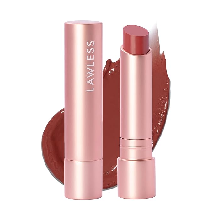 LAWLESS Forget the Filler Lip Plumping Line Smoothing Tinted Balm, Georgie, Pink, 0.09 Ounce