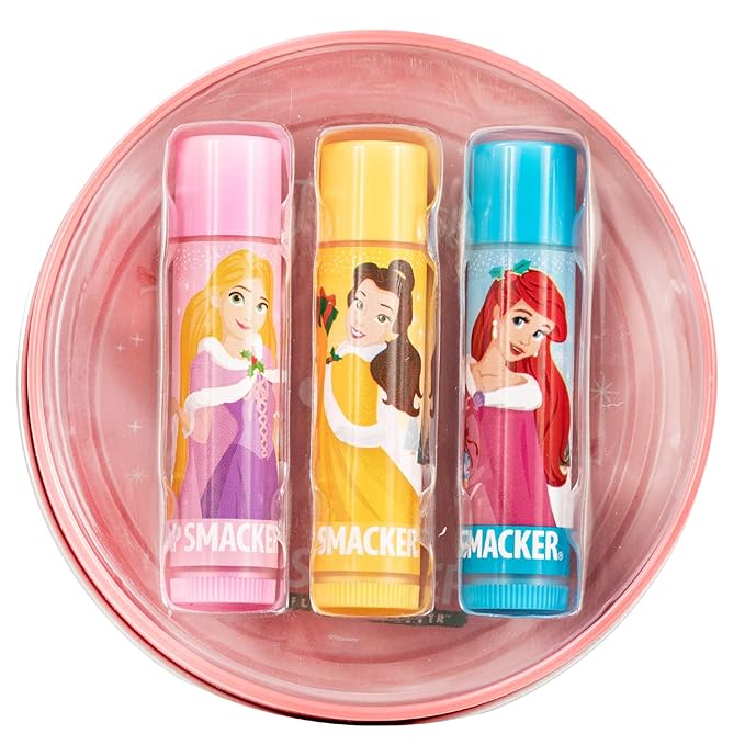 Lip Smacker Disney Princess Lip Balm Tin Trio Rapunzel, Belle, Ariel