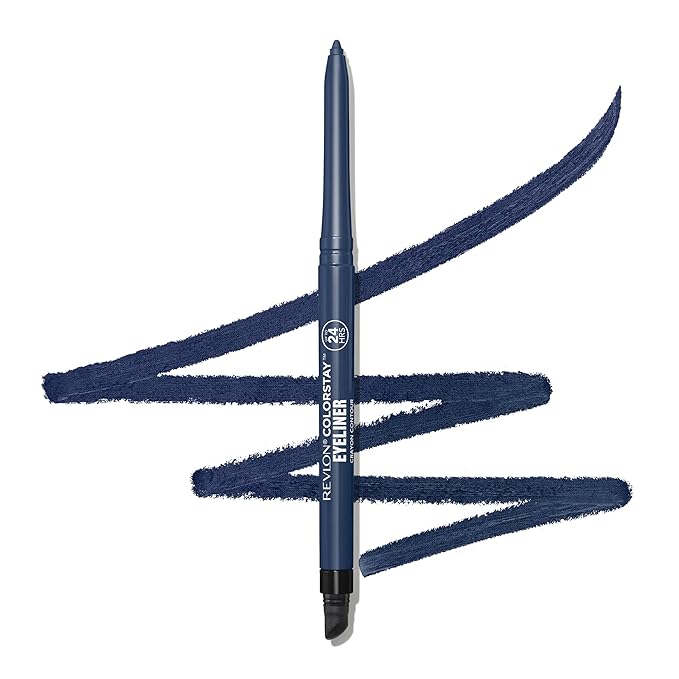 REVLON ColorStay Pencil Waterproof Eyeliner, Smudge-Proof, Eye Makeup with Built-In Sharpener, 213 Navy, 0.01 oz