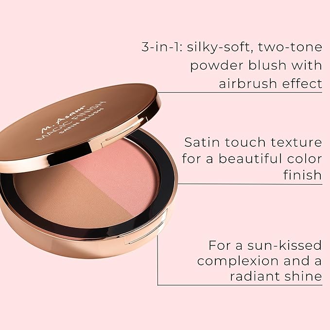 M. Asam Magic Finish Satin Blush Dark Honey & Nude Flush (0.14 Oz) – Make-Up Powder Blush For A Fresh & Radiant Look With Hyaluronic Acid & Ultra-Fine Color Pigments For Fuller Looking Cheeks