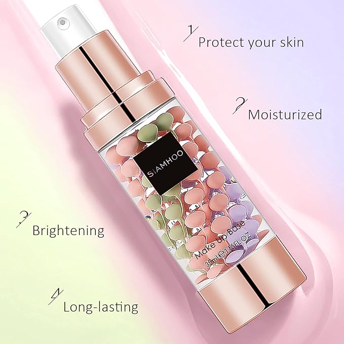 SIAMHOO One Step Face Primer Makeup Tricolor Tinted Moisturizer Skin Tone Correcting and Brightening Primer for Glowing and Flawless Makeup, 35ml - 2pcs