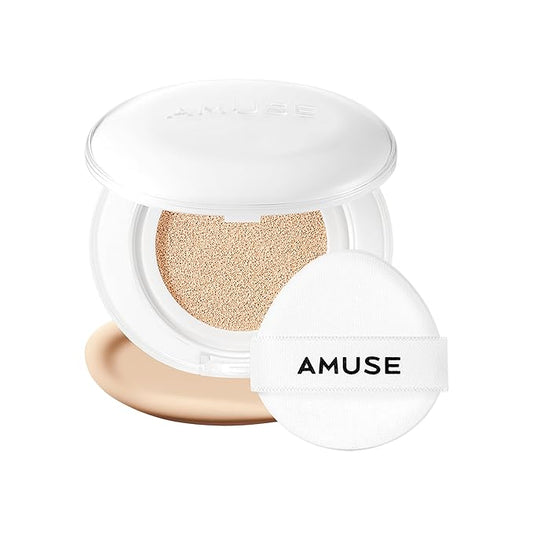 Amuse SEOUL Ceramic Skin Perfector Cushion Foundation 02 HEALTHY | Long-lasting, Lightweight, Semi-matte, Flawless Coverage, Hypoallergenic, Vegan, Korean Beauty (15g / 0.52oz.)