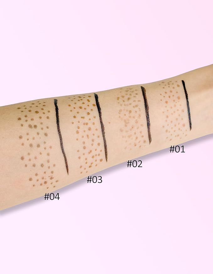 Erinde Waterproof Freckle Stamp Pen, Dual Ended Fake Freckle & Black Liquid Eyeliner, Long Lasting Quick Dry Faux Freckles Stamp Freck Pen for Natural Sunkissed Makeup, 02 Medium