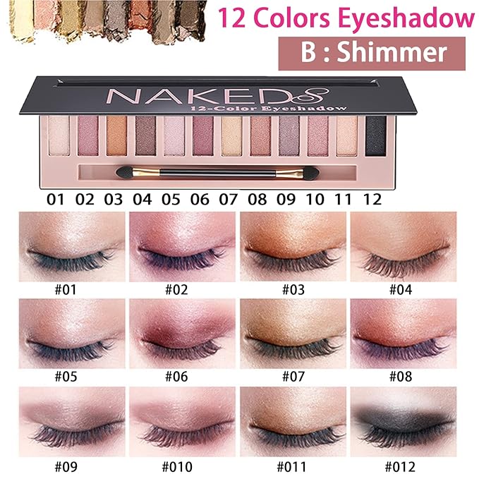 All in One Makeup Kit for Women Full Kit, 12 Colors Eyeshadow, Foundation & Primer, Lipsticks, Eyeliner, Mascara, Contour Stick, Brow Soap, Makeup Brush & Sponge, Make Up Gift Set for Women, Teens