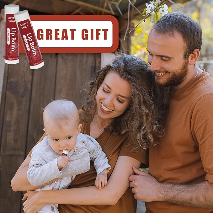 64 Pack Natural Lip Balm Bulk with Vitamin E and Coconut Oil Valentine's Day best choice - Moisturizing, Soothing, and Repairing Dry and Chapped Lips - 16 Flavors - Non-GMO