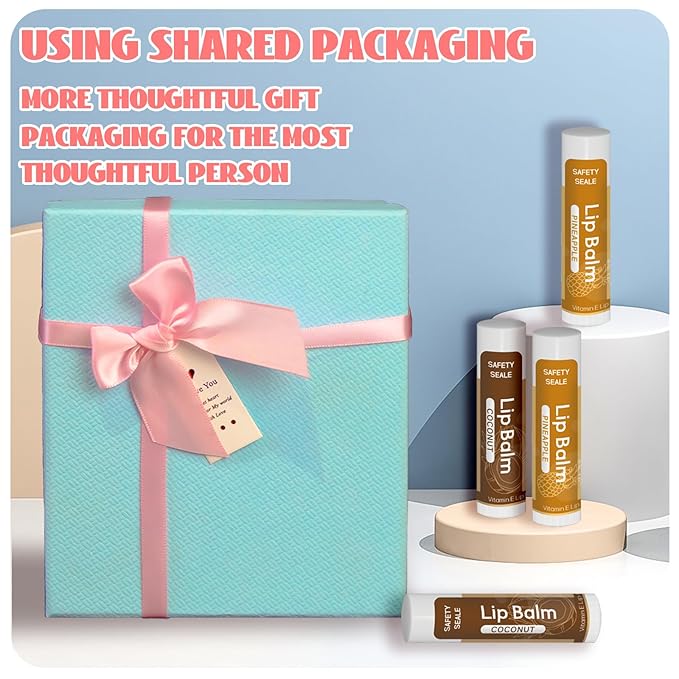 98 Pack Natural Lip Balm Bulk with Vitamin E and Coconut Oil - Moisturizing, Soothing, and Repairing Dry and Chapped Lips - 14 Flavors - Non-GMO