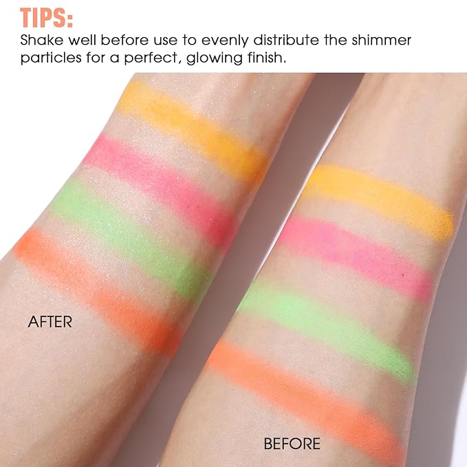 UCANBE Shimmer Dewy Setting Spray – Glowing + Makeup Setting Spray 2 in 1 Lightweight Formula for a Radiant Glow,Long-Lasting Face Mist for Face Body, 4 Fl Oz #Champagne