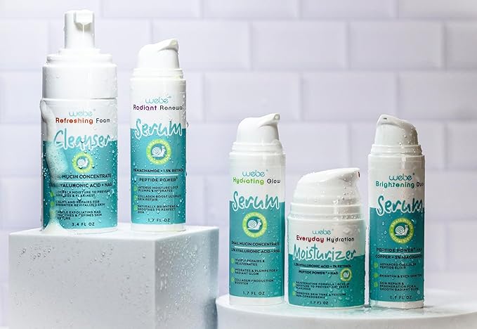 WEBE Refreshing Gentle Foam Cleanser | Snail Mucin, Hyaluronic Acid, N-Acetyl Glucosamine | Hydrating & Soothing Formula for Radiant, Moisturized Skin | Natural Skincare for all Skin Types