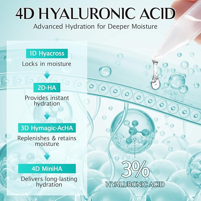 Hyaluronic Acid Serum for Face, 3% Hyaluronic Acid Serum Ultra-Hydrating Tube, Anti Aging Single-Use Vials Skincare for Dry Skin, Smoother Skin, Deep Moisturizing, Pre-Makeup Skincare - 1 Box of 30