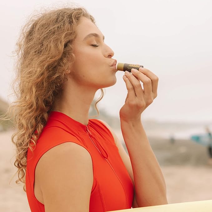 Poppy & Pout Midnight Mint Jumbo Lip Balm | All Natural Lip Balms & Moisturizers | Hydrates with Beeswax, Vitamin E, Organic Coconut Oil | Cruelty-Free | Lip Balm in Recyclable Cardboard Tube