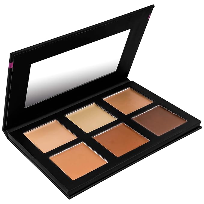 SHANY Foundation Cream Contour & Highlight Makeup Palette with Mirror - 6 Color Foundation Palette - FOUNDATION