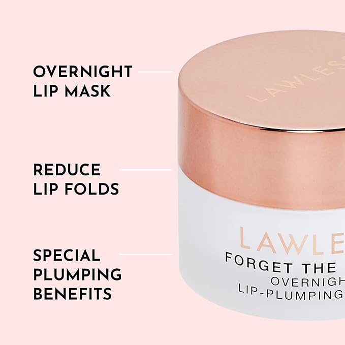 LAWLESS Forget the Filler Lip Mask - Cinnamon Sugar - Premium Overnight Lip Plumping Treatment with Natural Ingredients Designed to Plump, Hydrate, and Smooth Lips - 0.28 oz