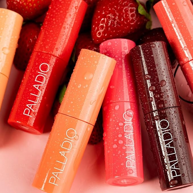 Palladio Jelly Tint, Liquid Stain for Cheeks & Lips, Vivid Color Lip Stain, Lightweight Non-Sticky and Transfer-proof, Natural Finish Makeup, Sweet Berry